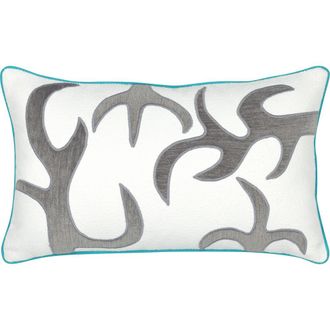 Elaine Smith Pioneer Hand Appliqued & Embroidered Velvet Indoor & Outdoor Woven Accent Pillow in Multi at Nordstrom, Size 12X20