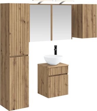vidaXL Juego De Muebles De Ba&ntilde;o 5 Uds. Roble Artisan Vidaxl