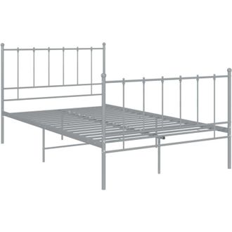 vidaXL Bed Frame without Mattress Grey Metal 120x200 cm Vidaxl