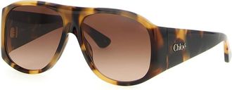 Chlo&eacute; Brown Havana Square Sunglasses