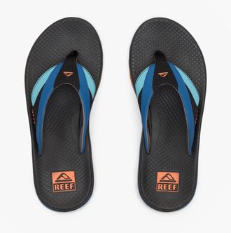 Reef Fanning Mens Toe-post Sandals Blue/black/orange - Size UK 10