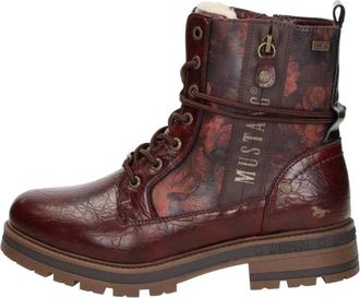 Mustang Schoenen, Dames, Rood, 39 EU, Leer, Veterschoenen Hoog