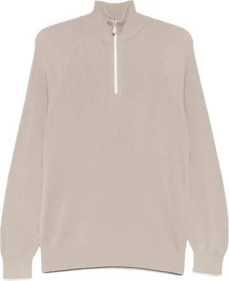 Brunello Cucinelli Ribbed Half-zip Sweater