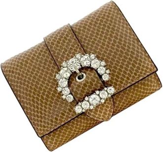 Jimmy Choo London Pre-owned Wallets, female, Beige, Size: ONE SIZE Pre-owned Leather Wallet