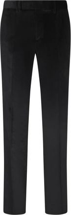 Lardini Zwarte Corduroy Broek. Elegante Comfort - Heren - Slim Fit Broeken - Zwart - 2XL - Katoen - Broeken