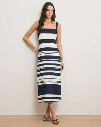 Veronica Beard Ella Dress In Navy Dove