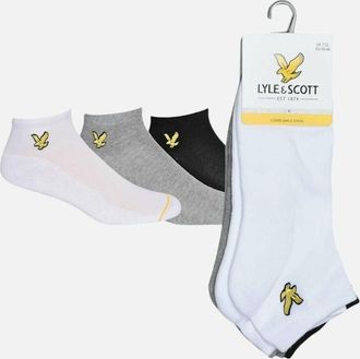 Lyle & Scott Mens Lyle and Scott Mens Ankle Socks Stretch Trainer 3X Pack Cotton Sports Socks 7-11 - White - Size: 7/7.5/8/8.5/9/9.5/10/10.5/11