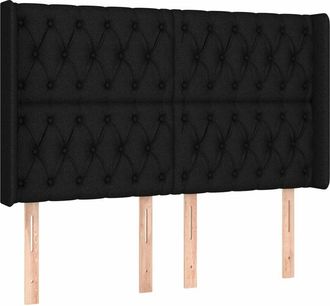 vidaXL Cabecero con led de tela negro 147x16x118/128 cm Vidaxl