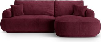 CXL by Christian Lacroix Sofá cama esquinero con box 5 plazas tejido estructural granate