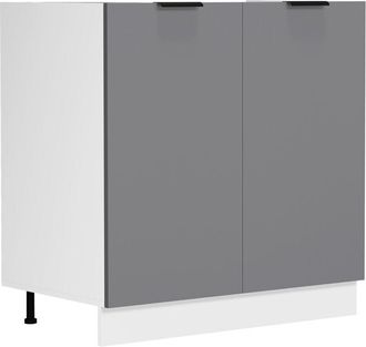 ebuy24 Lavabo vcm Dimensiones aprox. al. 82 x an. 80 x. t. 46 cm Gabinete con dos puertas giratorias Muebles de cocina - Fasola (blanco / roble miel)