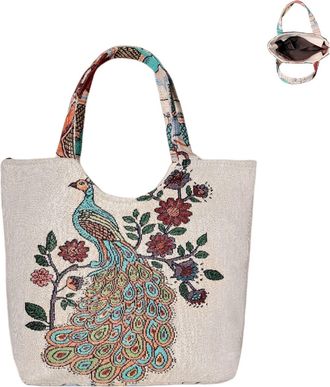 Generic Aesthetic Embroidery Tote Bag for Women Cute Reusable Canvas Shoulder Handbag for Shopping Grocery Book Gym, 7