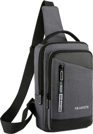 Generic Messenger Bag Solid Color Cloth Outdoor Leisure Customize Chest Bag Men Shoulder Crossbody Shoulder Bag (GY1, One Size)