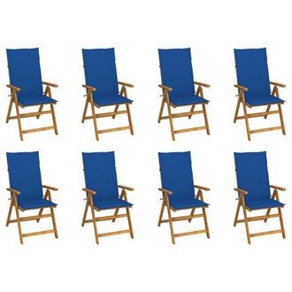 vidaXL Sillas De Jard&iacute;n Plegables Y Cojines 8 Uds Madera Maciza Acacia Vidaxl