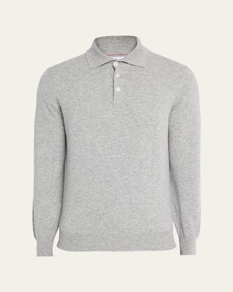 Brunello Cucinelli Mens Premium Cashmere Polo Sweater