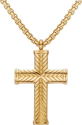 Edforce Chevron Cross Pendant Necklace in Gold at Nordstrom Rack
