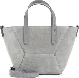 Brunello Cucinelli Grey Embossed-Logo Mini Tote