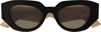 Gucci Emblem Zonnebrillen - Dames - Zonnebrillen - Zwart - 51 MM - Nylon - Accessoires