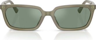Jimmy Choo London 55mm Rectangular Sunglasses in Opaline Green /Green /Silver at Nordstrom