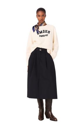 Maje Rib knit sweater in Ecru at Nordstrom, Size Large