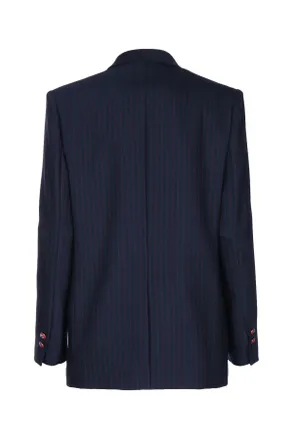 Elisabetta Franchi Pinstriped Blazer - Navy