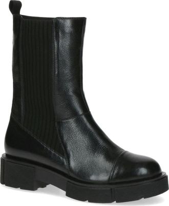 Caprice Zwarte Nappa Gesloten Booties - Dames - Chelseaboots - Zwart - 37 EU - Schoenen