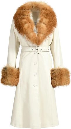 Wanan Luxury Lux Special White Leather Coat
