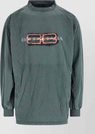 Balenciaga crew neck t-shirt ribbed cuffs design