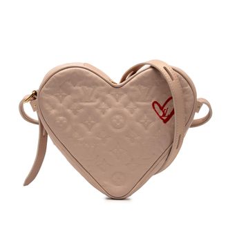 Louis Vuitton Pre-owned Womens Monogram Embossed Lambskin Fall In Love Sac Coeur - Peach Leather - One Size