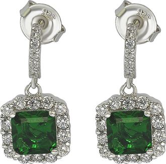 Suzy Levian Emerald & CZ Drop Earrings in Green at Nordstrom Rack