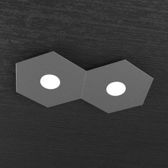 Top-Light Top-light - Plafoniera Industrial-Minimal Hexagon Metallo Antracite 2 Luci Led 12X2W