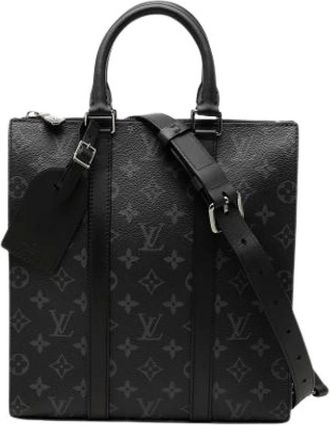 Louis Vuitton Vintage, unisex, Zwart, ONE Size, Leer, Pre-owned Sac Plat