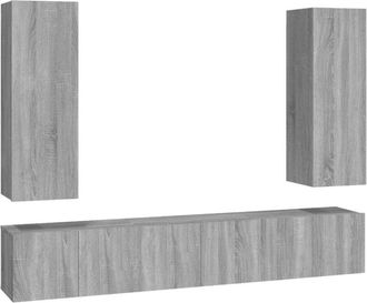 vidaXL Set De Muebles Para Tv 5 Pzas Madera Contrachapada Gris Sonoma Vidaxl