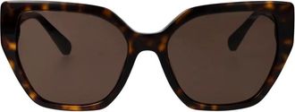Swarovski crystal-embellished sunglasses - women - Swarovski Crystal/Acetate - 56 - Brown