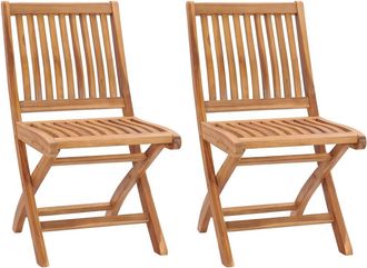vidaXL Vidaxl - Sillas De Jard&iacute;n Plegables 2 Unidades Madera Maciza De Teca