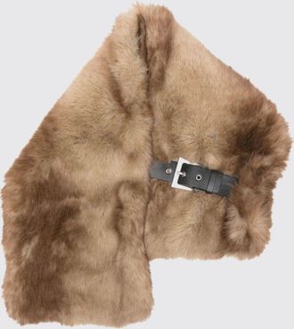 Apparis Abstract Pattern Faux Fur Stole with Buckle Closure