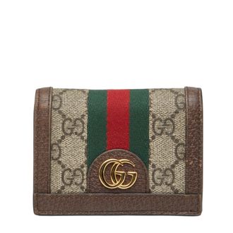 Gucci Gg Supreme Beige Brown Gg Supreme Wallet (Bi-Fold) (Pre-Owned)
