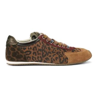 Kurt Geiger Sneakers, female, Brown, Size: 7 US Leopard Print Suede Sneakers with Crystals