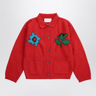 Bobo Choses Red cardigan in wool blend