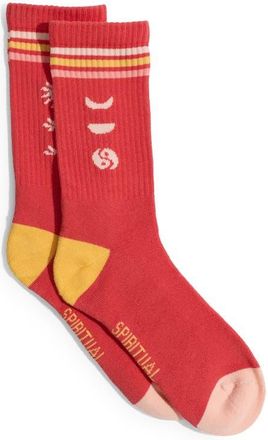 Spiritual Gangster Soulstice Crew Socks in Sunset Red at Nordstrom
