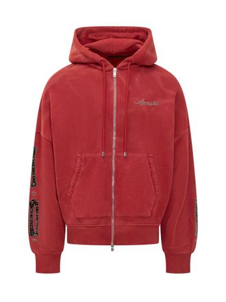 Amiri Red Embellished Hood Sweatshirt