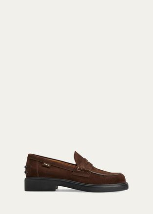Tod's Gomma Suede Penny Loafers