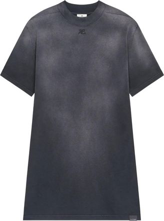 Courr&egrave;ges short-sleeve T-shirt mini dress - women - Cotton - S - Black
