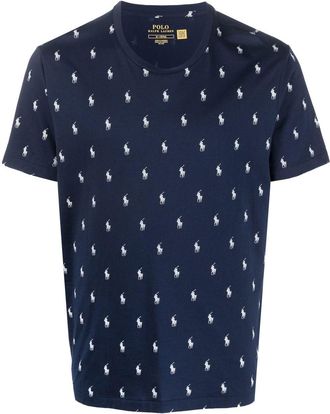 Polo Ralph Lauren logo-print cotton T-shirt - men - Cotton - L - Blue
