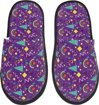 Generic Retro 80S Style Men Women House Shoes Non-Slip Sliders Breathable Slippers For Indoor Outdoor Winter L