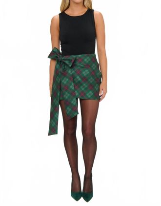 Show me your Mumu Iva Bow Skirt In Mistletoe Plaid