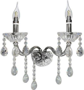 Trade Shop Trade Shop - Applique Candelabra Gotas Colgantes Acr&iacute;lico Cristal 2 Armas Ataque E14 E35 - Plata