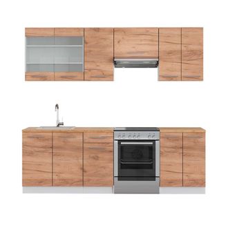 Vicco Mueble De Cocina Fame-line, Oro Potencia Roble/blanco, 240 Cm, Et Roble