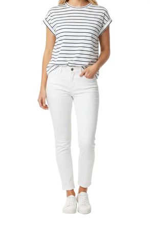 Tribal Womens Cap Sleeve Striped Top In Royal/white