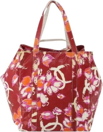 Chanel Pre-owned Vintage Leren Tote Bag - Dames - Vintage Shopper - Rood - ONE Size - Leer - Vintage