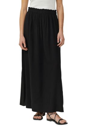 QS by s.Oliver Maxirock QS, Damen, Gr. 34, schwarz, Obermaterial: 100% Viskose, bedruckt, regular fit lang, R&ouml;cke Maxirock, mit All-Over Print